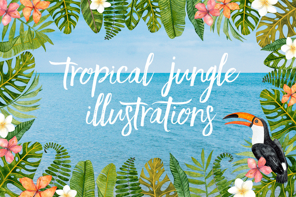 1160x772 Tropical Summer Watercolor Set By Smolova - Summer Watercolor