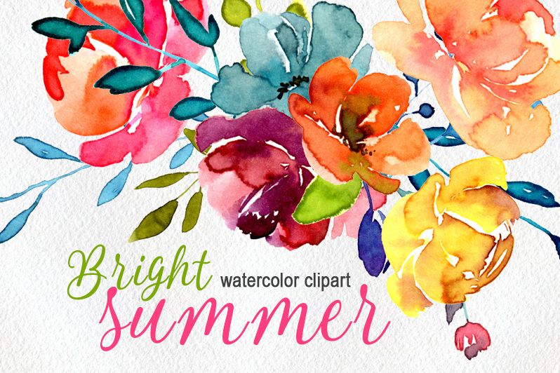 798x532 Bright Watercolor Summer Flowers Png - Summer Watercolor