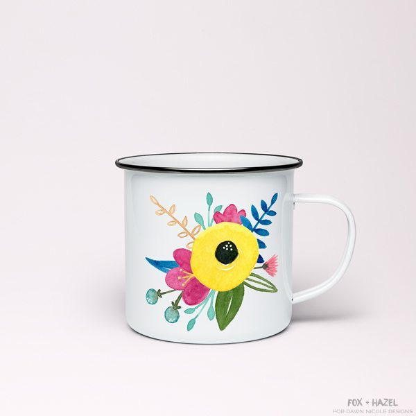 600x600 Free Summer Watercolor Flower Graphics Dawn Nicole - Summer Watercolor