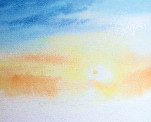 509x412 How To Paint Sunrises And Sunsets - Sunrise Watercolor