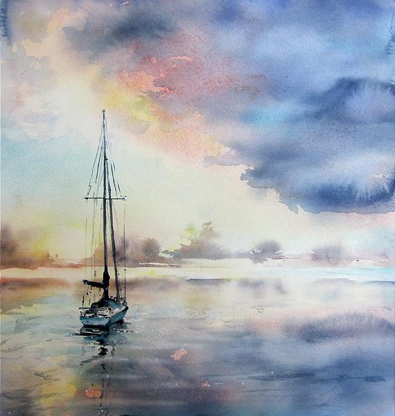 570x600 Sunrise Watercolor - Sunrise Watercolor