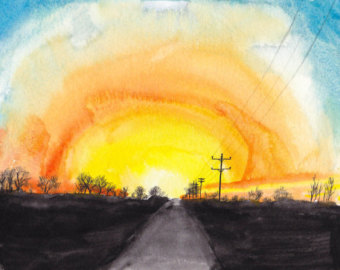 340x270 Sunrise Watercolor Etsy - Sunrise Watercolor