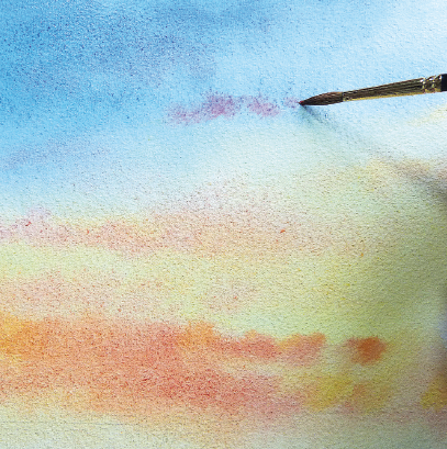 407x409 How To Paint Sunrises And Sunsets - Sunrise Watercolor Painting