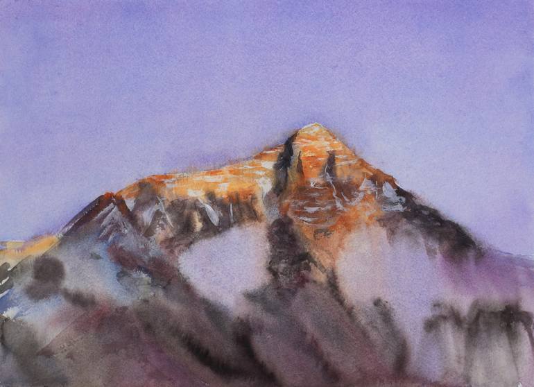 770x558 Mount Everest - Sunrise Watercolor Painting