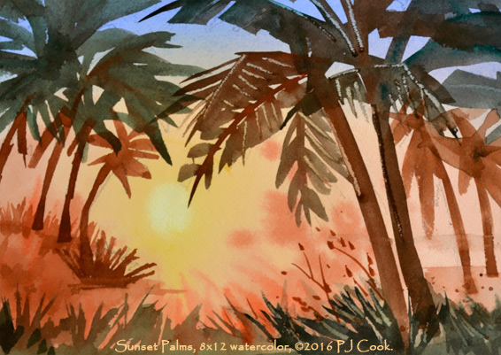 566x401 How To Paint A Sunset In Watercolor - Sunset Watercolor Technique