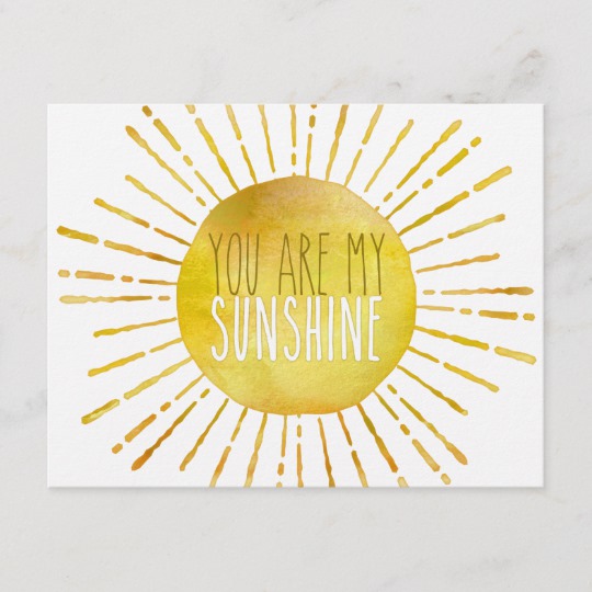 540x540 You Are My Sunshine Watercolor Valentine Quote You Are My Sunshine - Sunshine Watercolor
