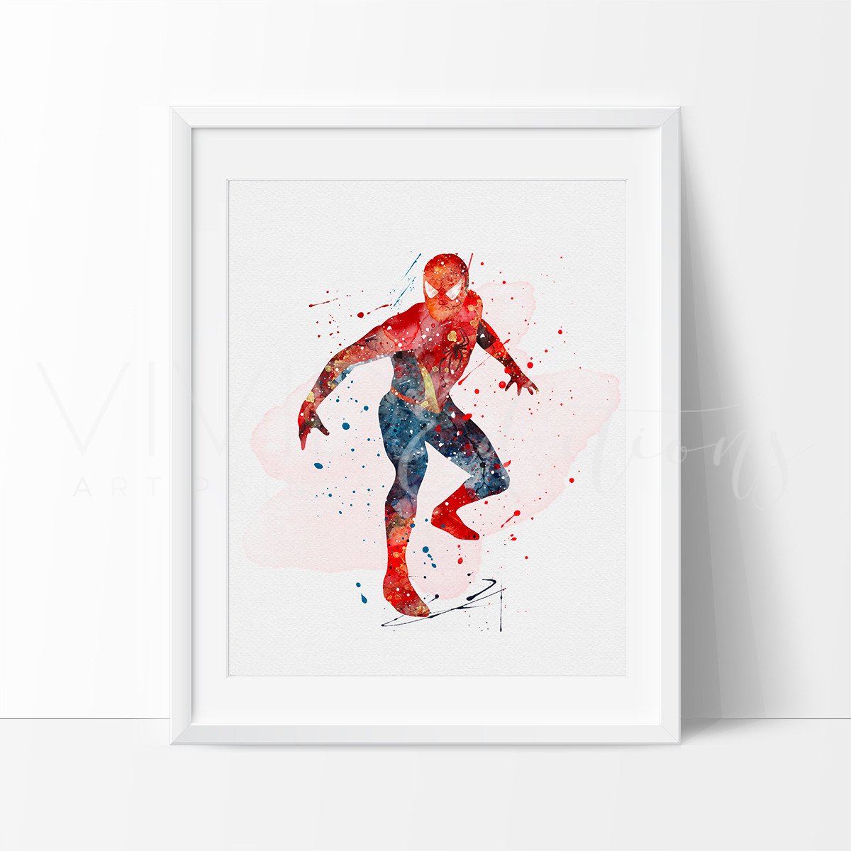1200x1200 Spiderman Superhero Watercolor Nursery Art Print, Kids Wall Art - Superhero Watercolor