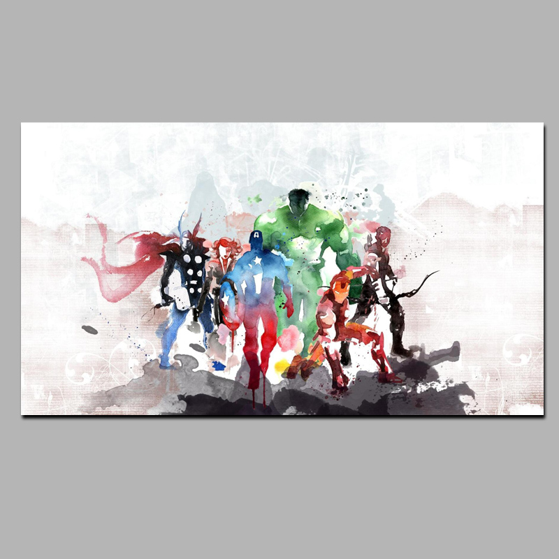 800x800 Watercolor Superhero Modern Canvas Painting Minimalist - Superhero Watercolor
