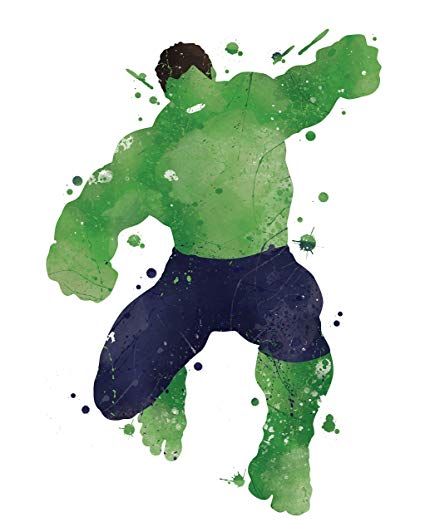 425x532 Pgbureau 8x10 P06 Hulk Poster. Inspired Watercolor - Superhero Watercolor