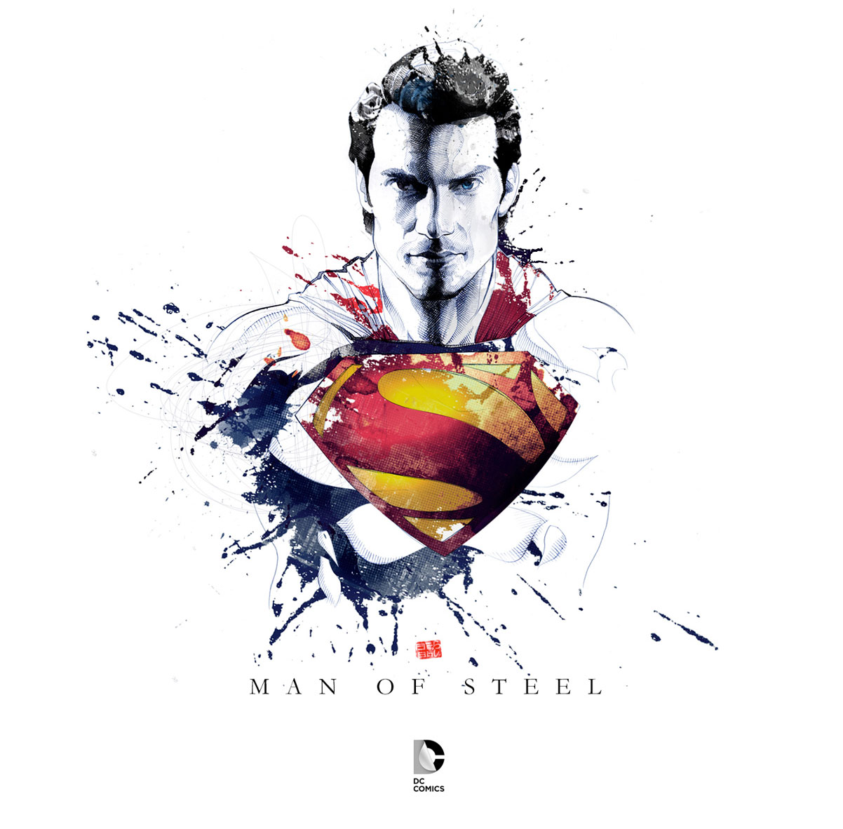 1202x1182 Illustrations By David Despau Barbour Design - Superman Watercolor
