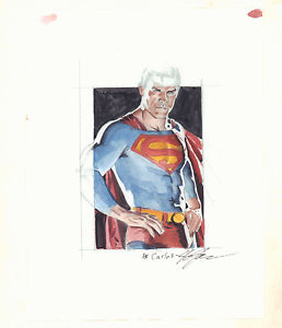 258x300 Superman Watercolor Commission - Superman Watercolor