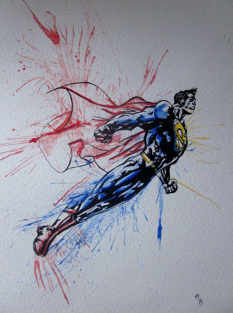 746x1000 Superman,dc,watercolor,a3,batman,art,artwork,painting,drawing - Superman Watercolor