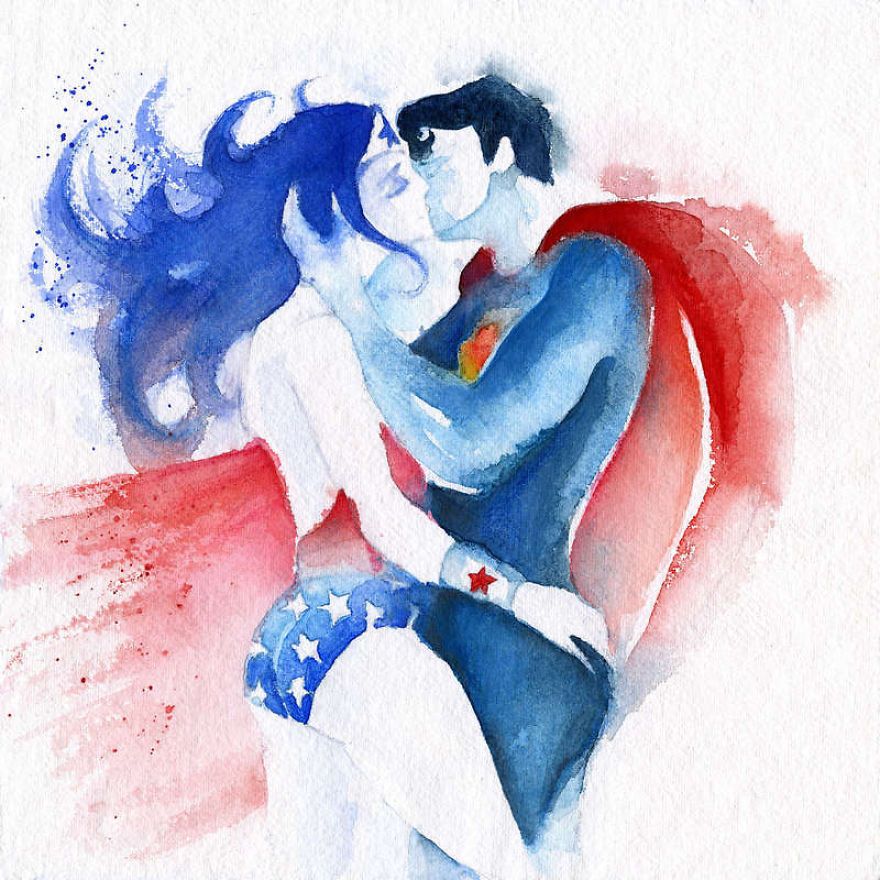 880x880 I Watercolor Superheroes With Big Splashes +comix - Superman Watercolor
