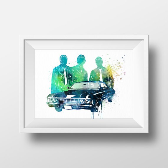 570x570 Watercolor Supernatural Art Print Etsy - Supernatural Watercolor
