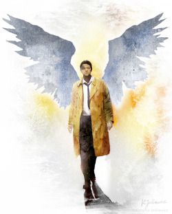 250x311 Castiel From Supernatural. Watercolours On Paper. Fanart - Supernatural Watercolor