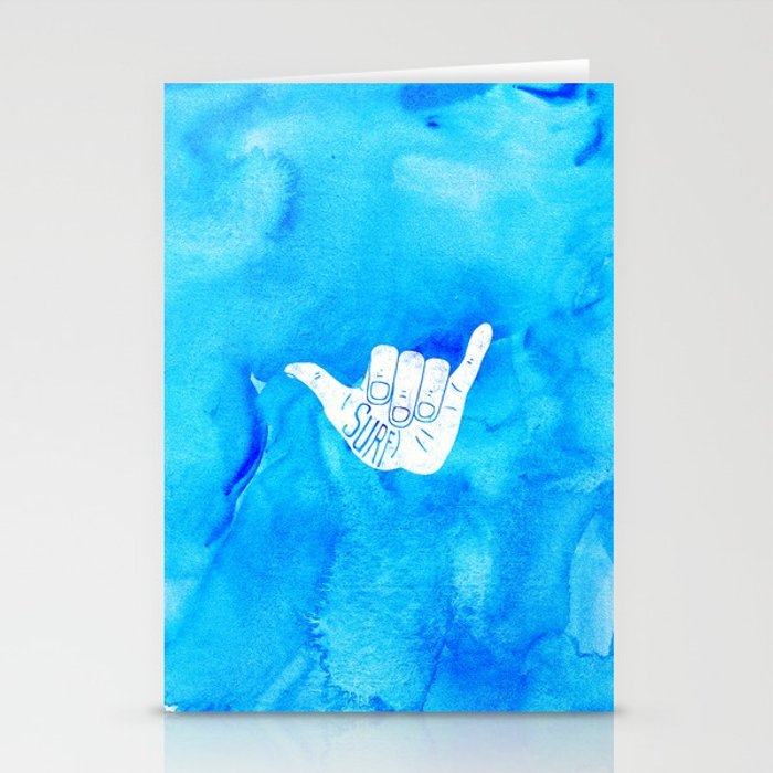 700x700 Surf Hang Loose Hawaiian Ocean Blue Hip Watercolor Stationery - Surf Watercolor