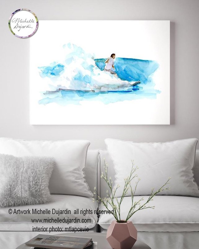 642x803 Surf Art Wave Surf Watercolor Painting Print Surfboard Etsy - Surf Watercolor