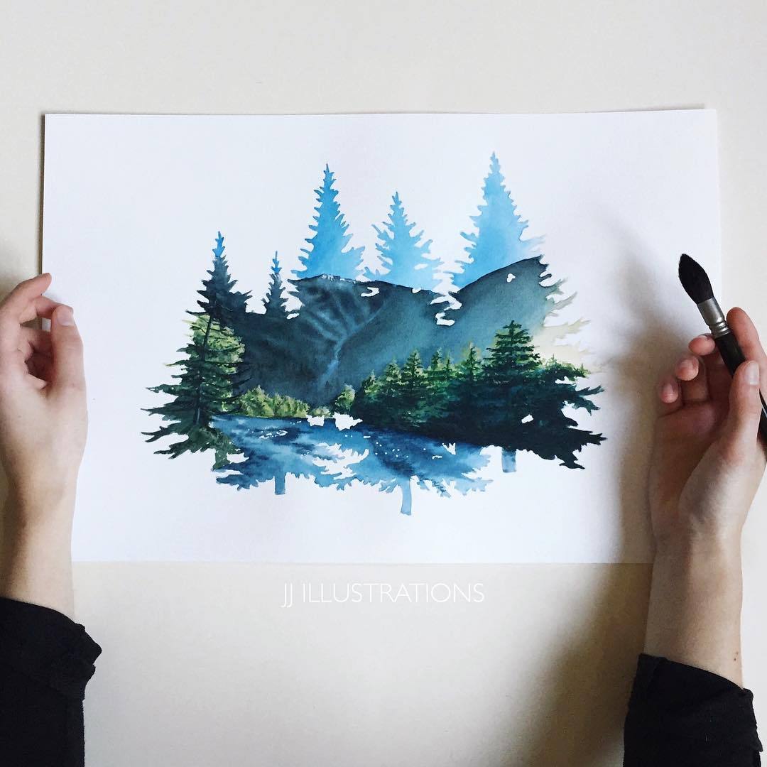 1080x1080 Nature Inspired Surreal Watercolor Paintings - Surreal Watercolor Paintings