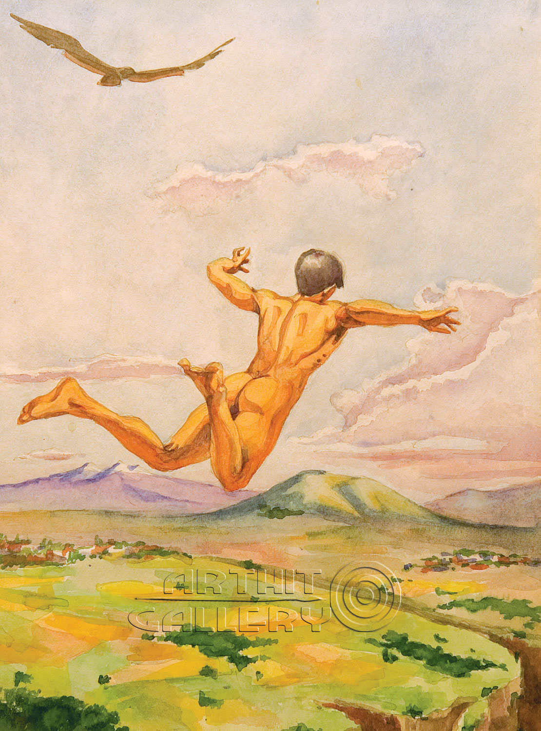 1110x1500 Watercolor Pencil Drawings . Surrealism. Flight. Sargsyan Arthur - Surrealism Watercolor