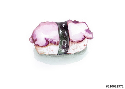 500x354 Sushi Watercolor Painting Stock Photo And Royalty Free Images On - Sushi Watercolor