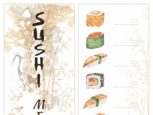 310x233 Watercolor Sushi Menu Vector Free Vectors Ui Download - Sushi Watercolor
