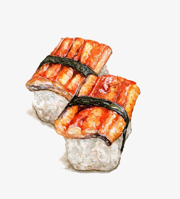627x693 Hand Painted Sushi, Sushi Clipart, Watercolor, Sushi Png Image And - Sushi Watercolor