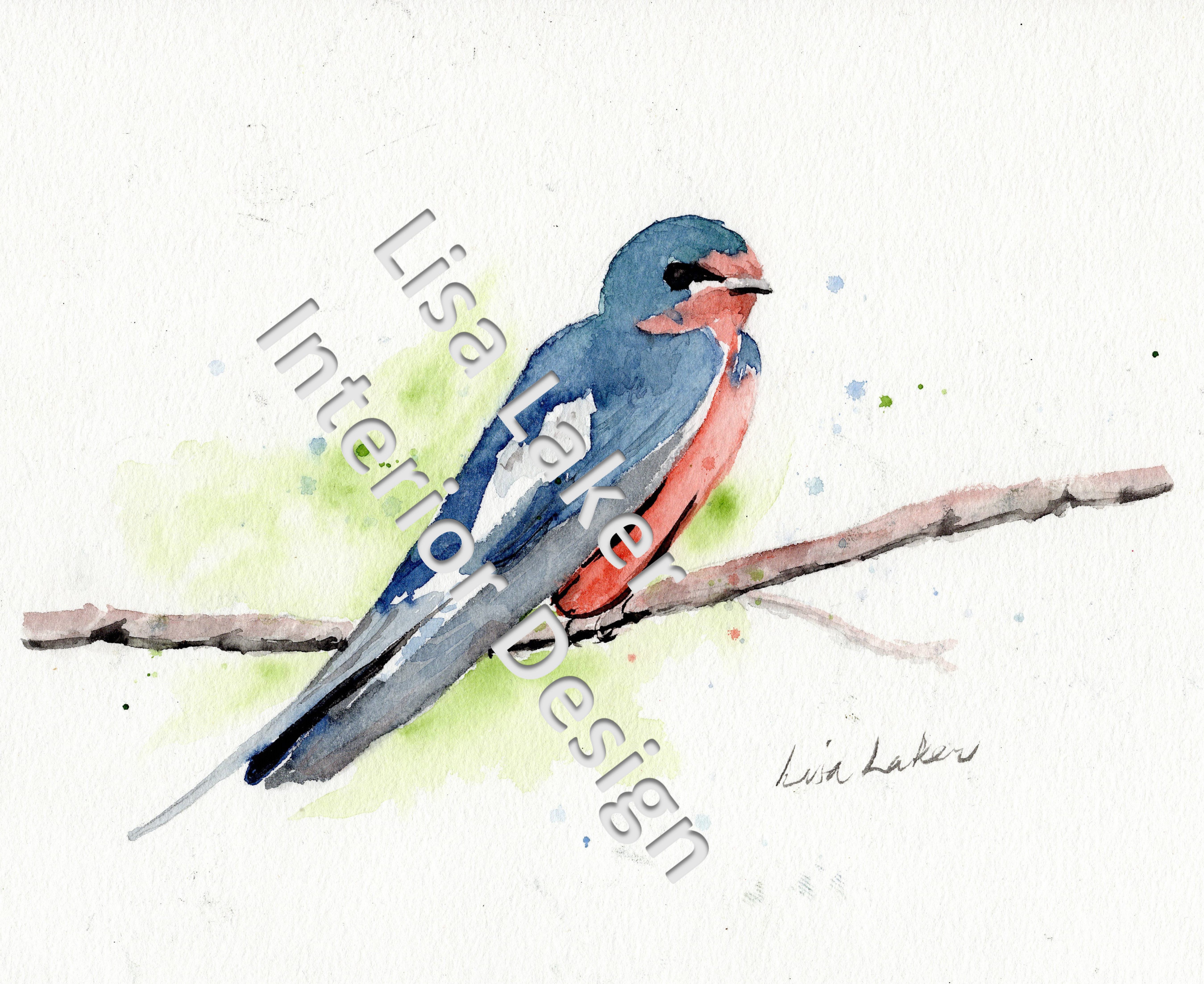 5396x4409 Barn Swallow Watercolor Print Download - Swallow Watercolor