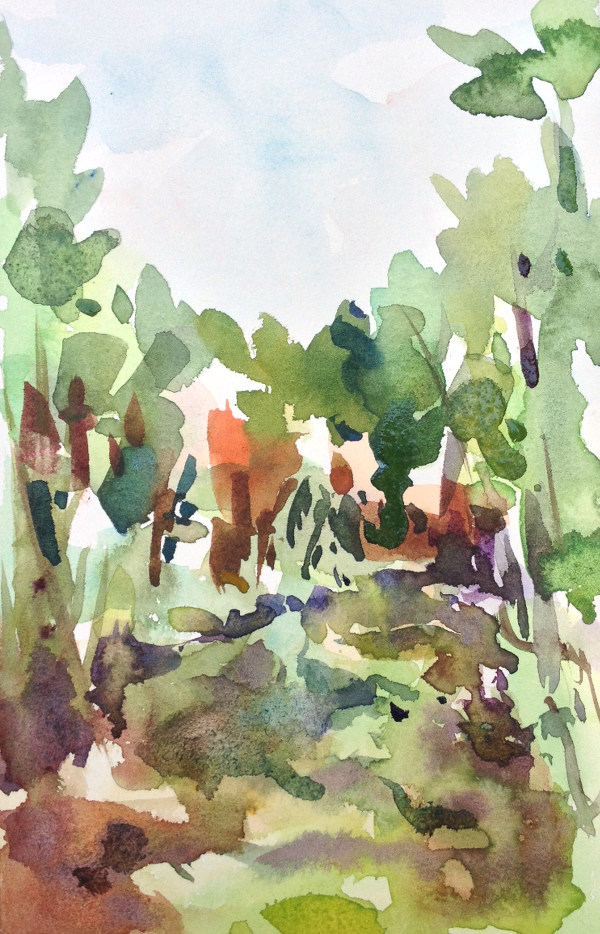 600x934 Muddy Hole Road Tyaskin Md Swamp 2a En Plein Air Watercolor - Swamp Watercolor