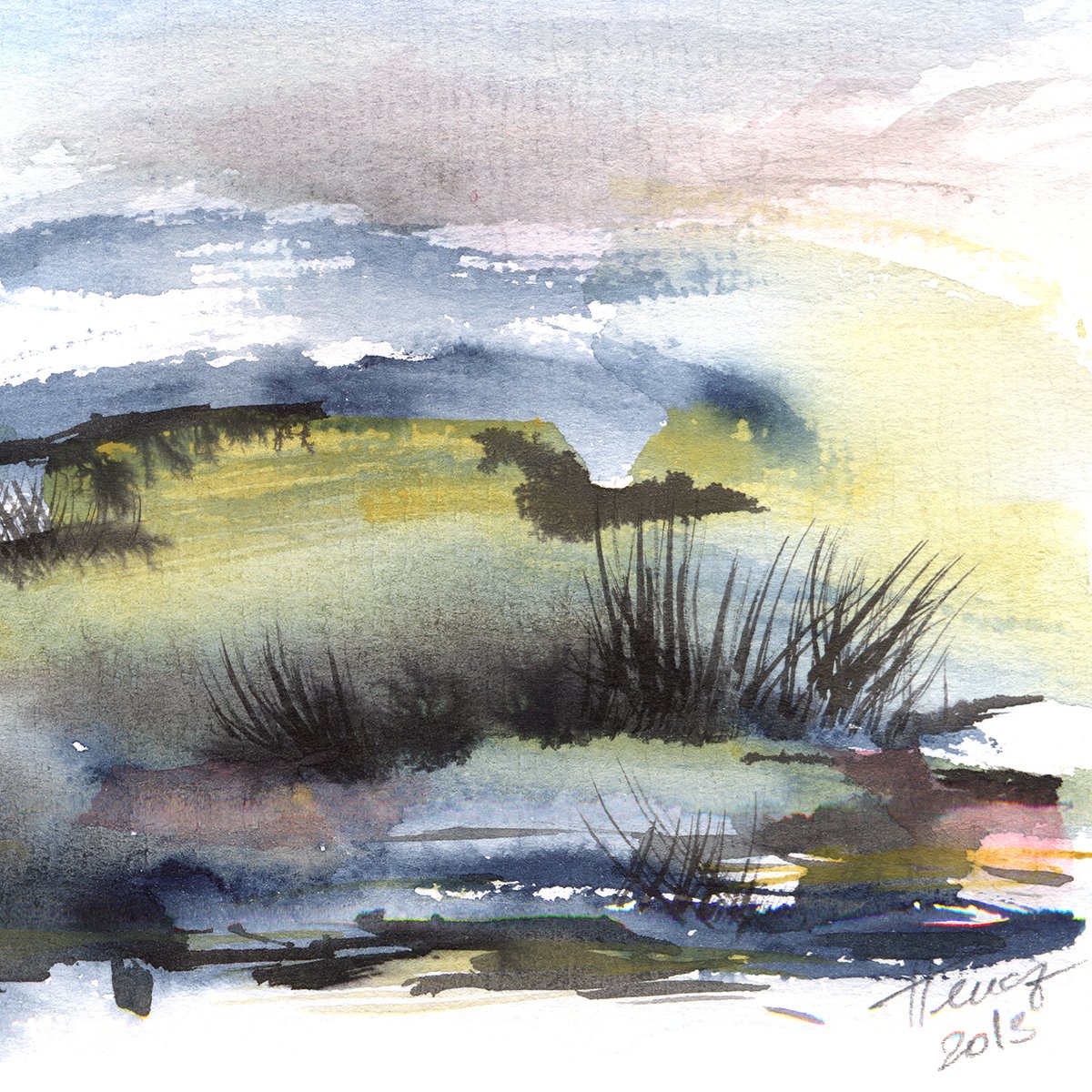 Swamp Watercolor at PaintingValley.com | Explore collection of Swamp ...