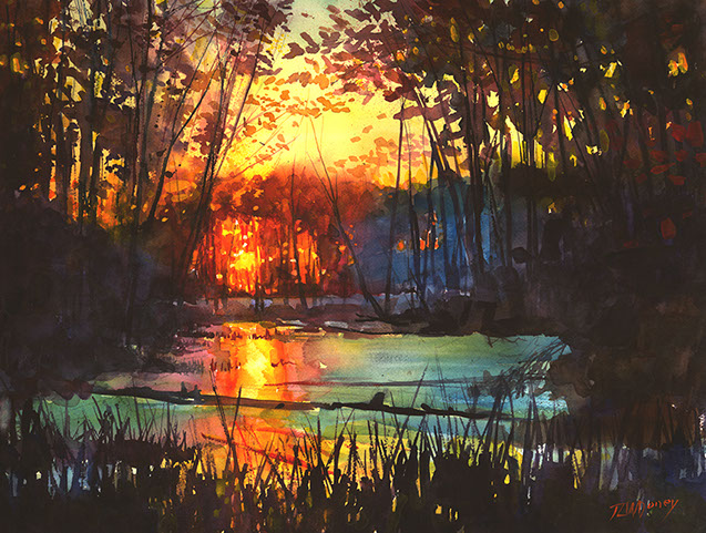 637x481 Watercolors Todd L. W. Doney - Swamp Watercolor