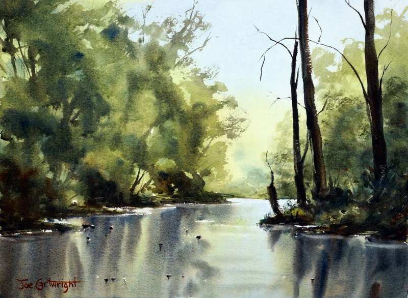 800x586 Watercolor Painting River Gallery - Swamp Watercolor