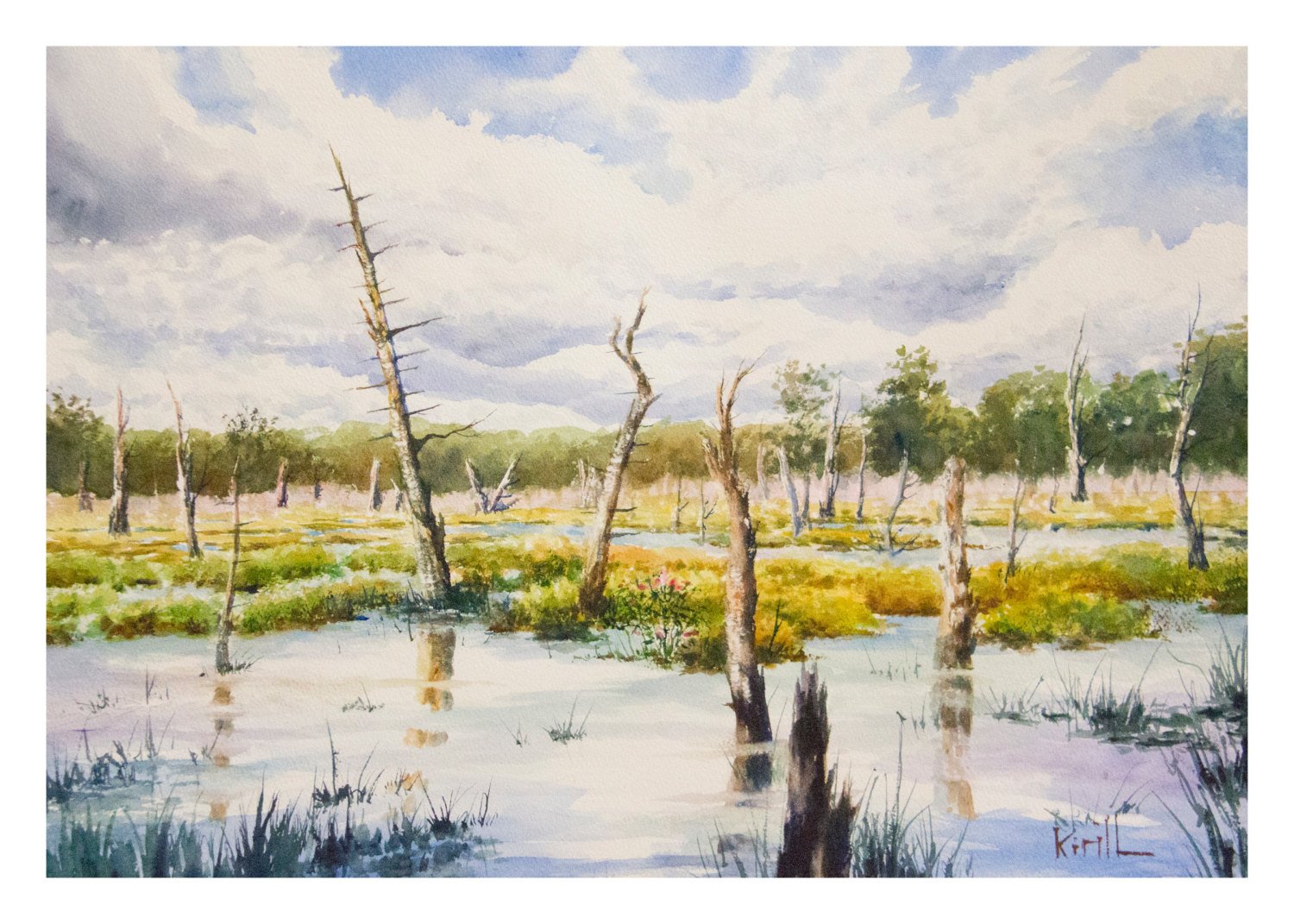 Swamp Watercolor at PaintingValley.com | Explore collection of Swamp ...