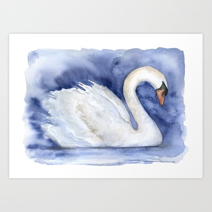 700x700 Swan Watercolor Painting Art Print By Susanwindsor Society6 - Swan Watercolor