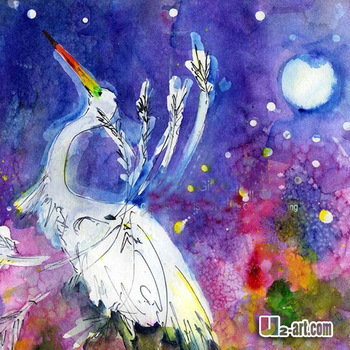 350x350 Beautiful Abstract White Swan Watercolor Paint For Friends Gift - Swan Watercolor