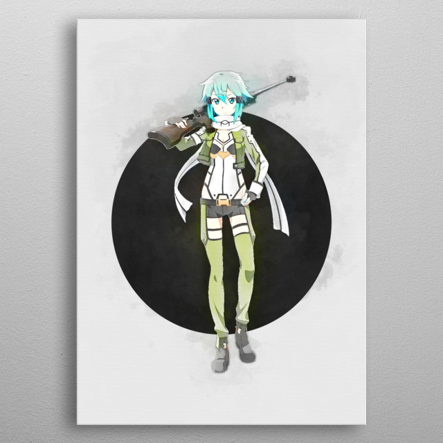 640x640 Shino Sword Art Online Sao... By Gab Fernando Displate - Sword Art Online Watercolor