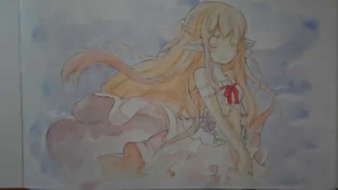 1280x720 Asuna ~ Sword Art Online ~ Watercolor Speed Painting - Sword Art Online Watercolor