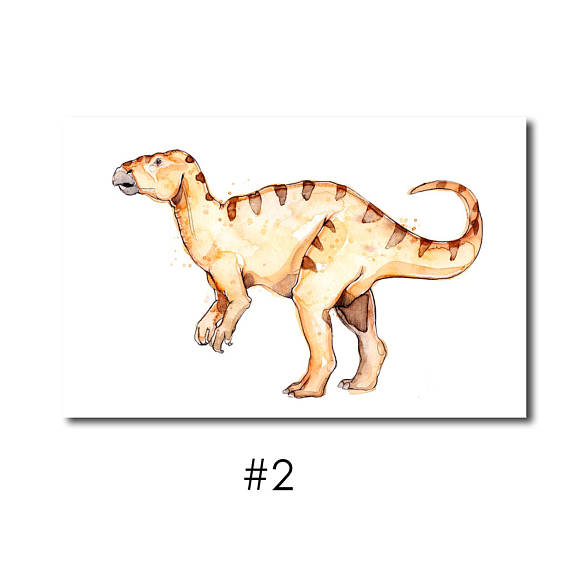 570x570 Small Dinosaurs Prints T Rex Styracosaurus Stegosaurus - T Rex Watercolor