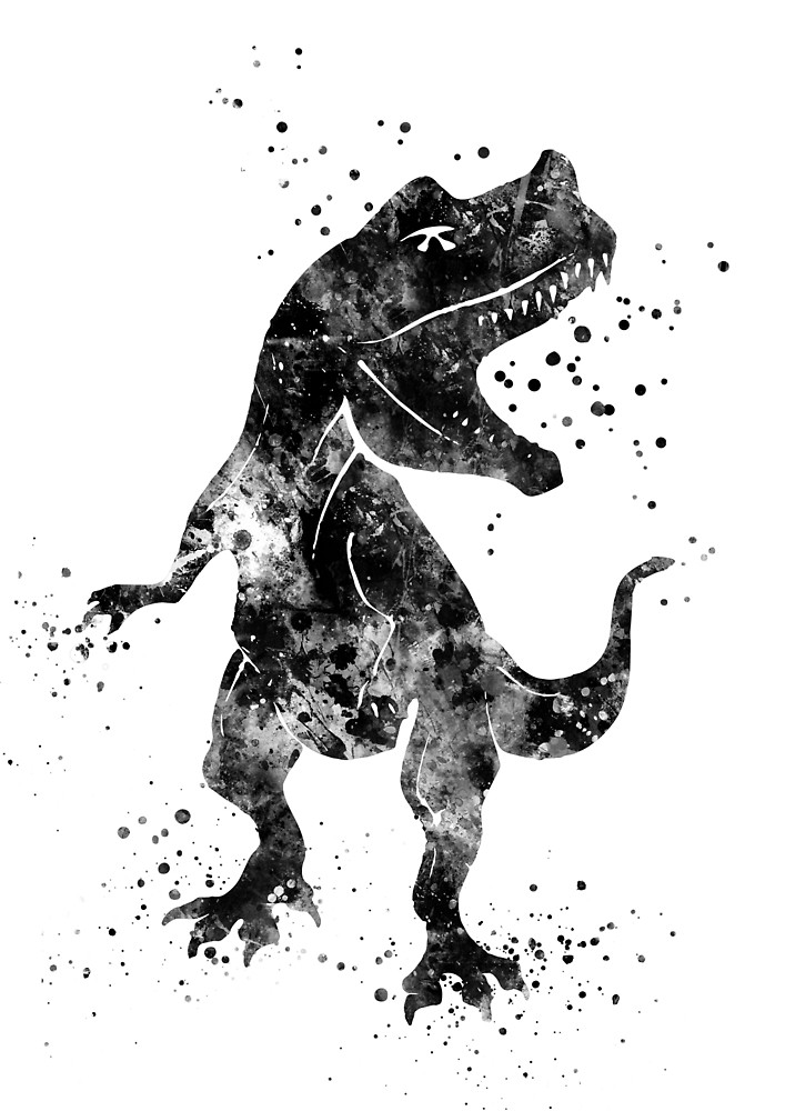 707x1000 T Rex, Dinosaur, Watercolor T Rex By Rosaliartbook Redbubble - T Rex Watercolor