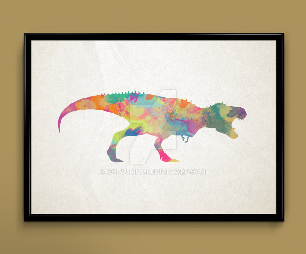 981x815 T Rex Watercolor Print By Colourink - T Rex Watercolor