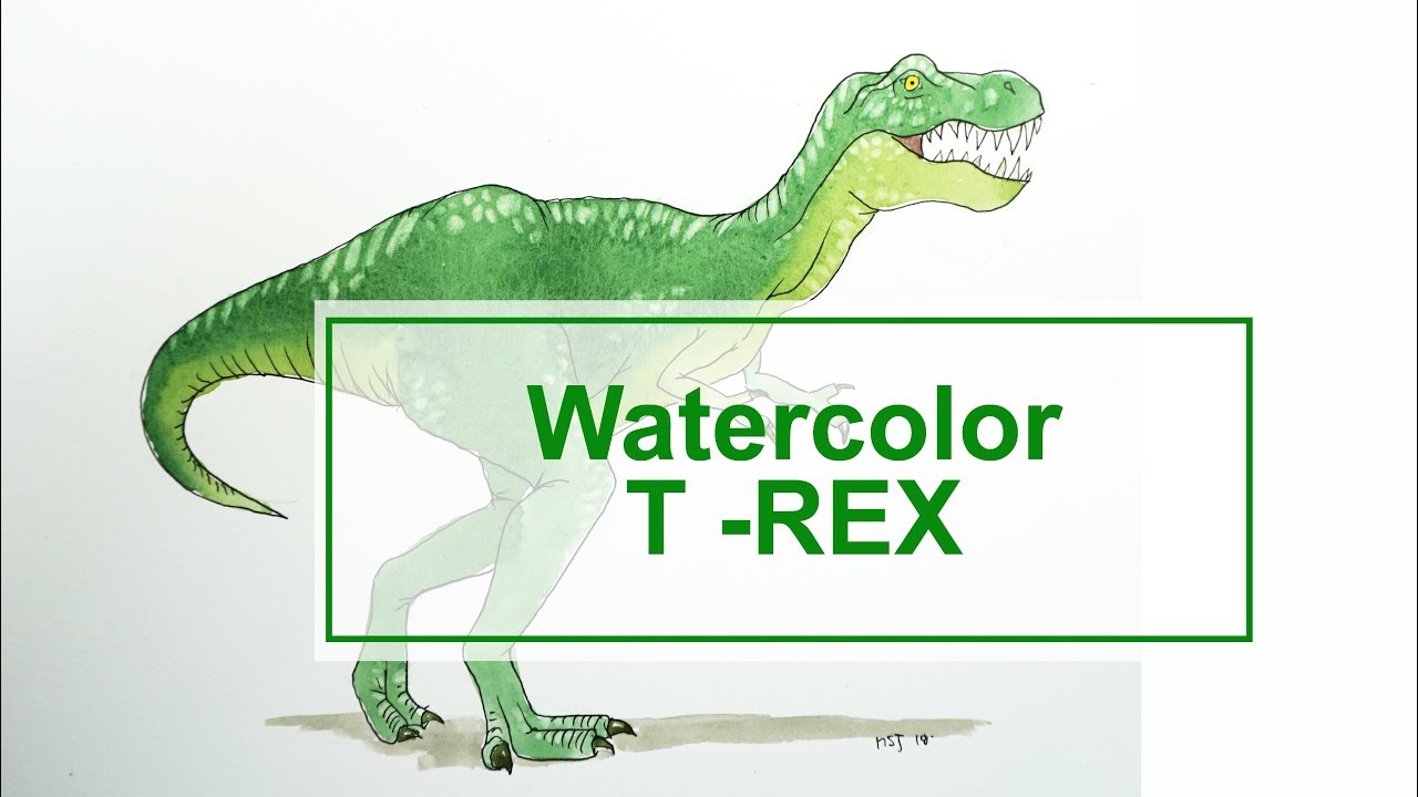 1280x720 How To Draw And Paint A T Rex In Watercolor - T Rex Watercolor