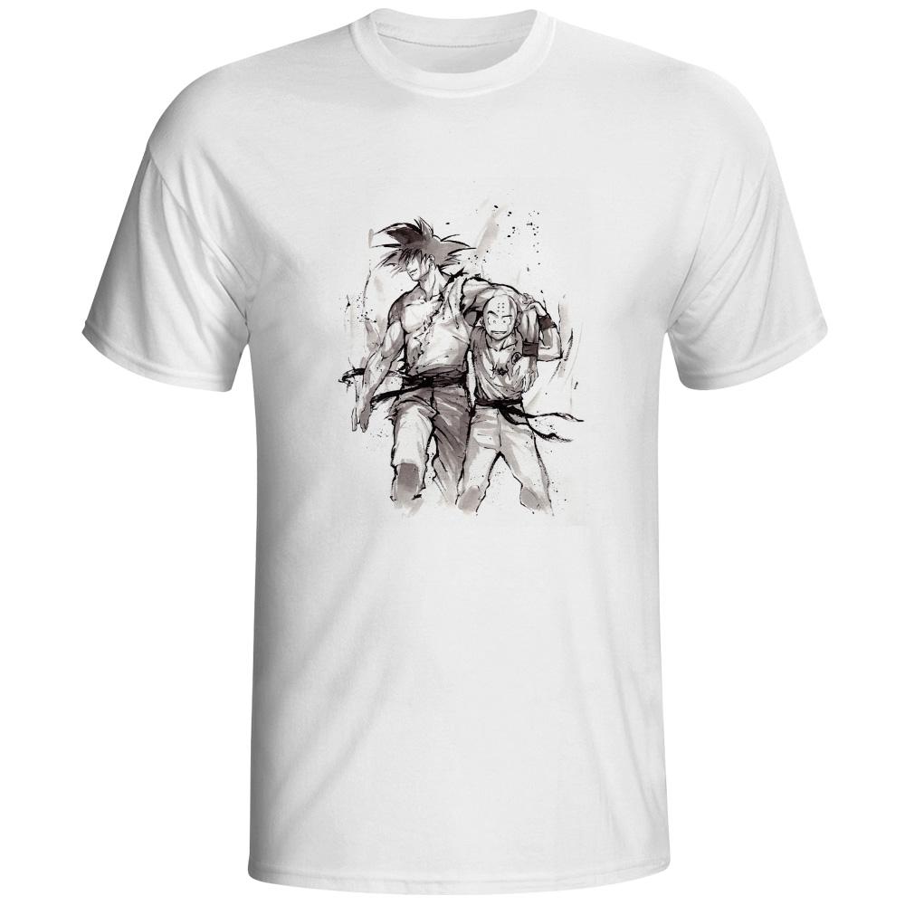 1000x1000 Eatge Hand Drawn Watercolor T Shirt Son Goku Kuririn Friendship T - T Shirt Watercolor