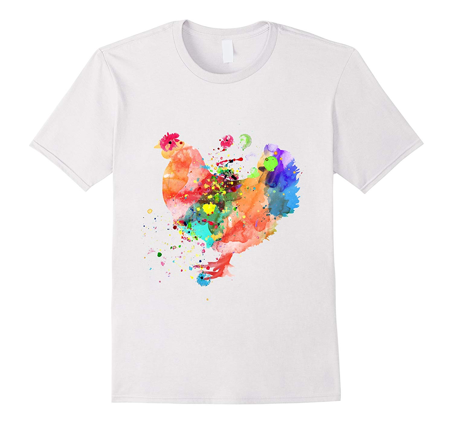 1500x1403 Chicken T Shirt Watercolor Splash Love Rooster Tee Shirt Rt - T Shirt Watercolor