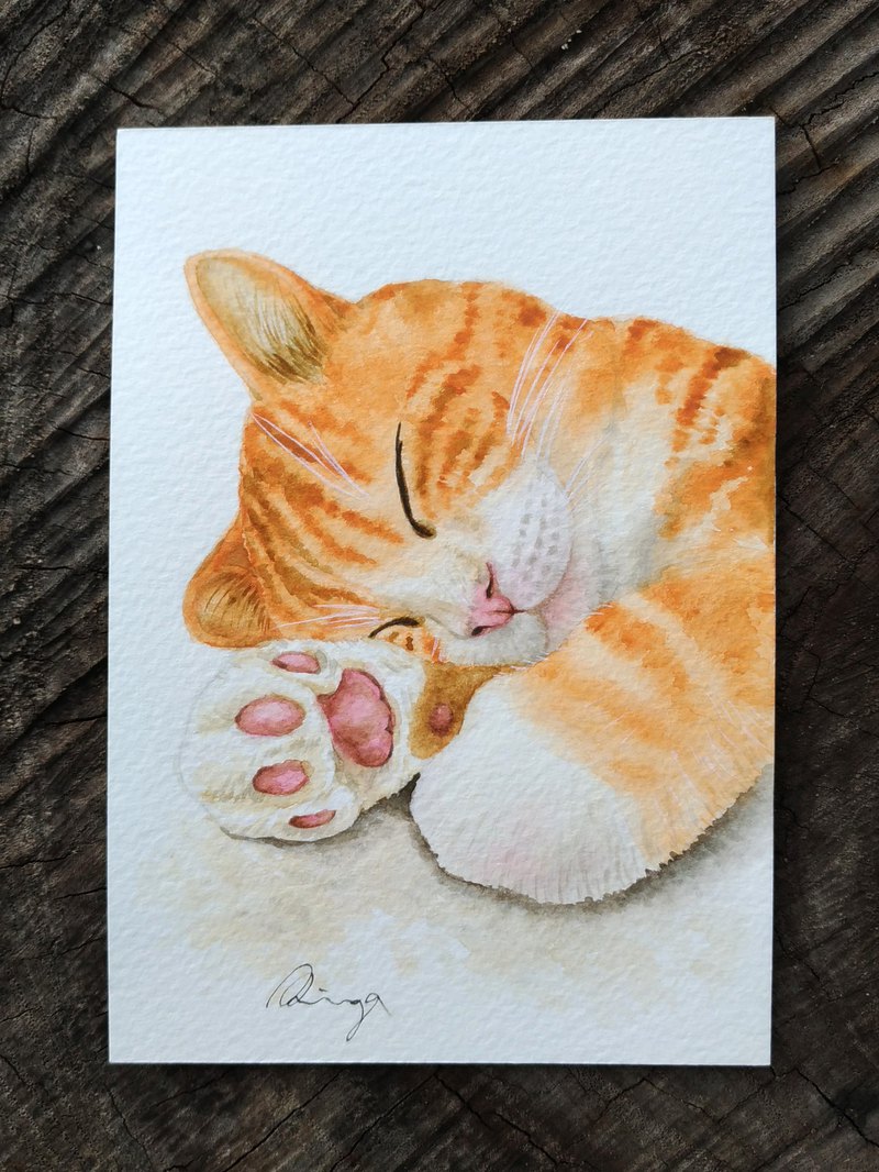 800x1066 Orange Tabby Cat Watercolor Painting - Tabby Cat Watercolor