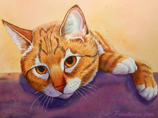 600x450 Tabby Cat - Tabby Cat Watercolor