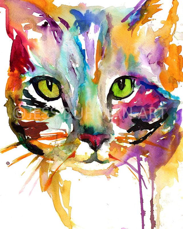 642x803 Tabby Cat Watercolor Painting Print 18 X 24 Poster Etsy - Tabby Cat Watercolor