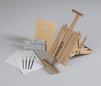 355x302 Deluxe Artist Painting Set In Table Top Easel With - Tabletop Watercolor Easel