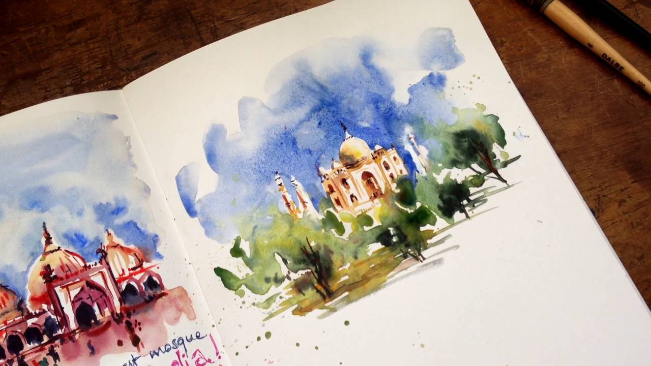1280x720 Taj Mahal Watercolor Demo - Taj Mahal Watercolor
