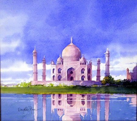 450x399 Taj Mahal Watercolor - Taj Mahal Watercolor