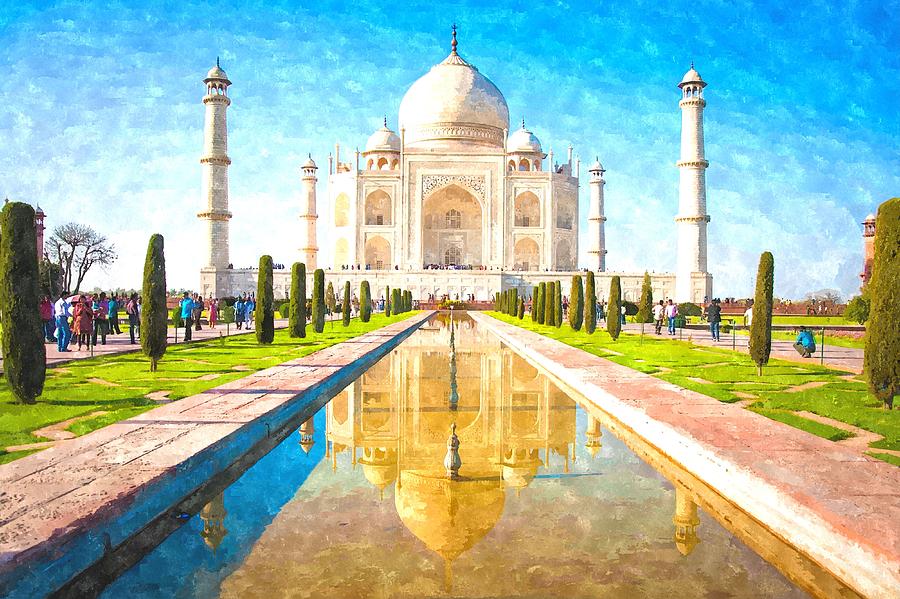 900x599 The Taj Mahal Painting By Gianfranco Weiss - Taj Mahal Watercolor