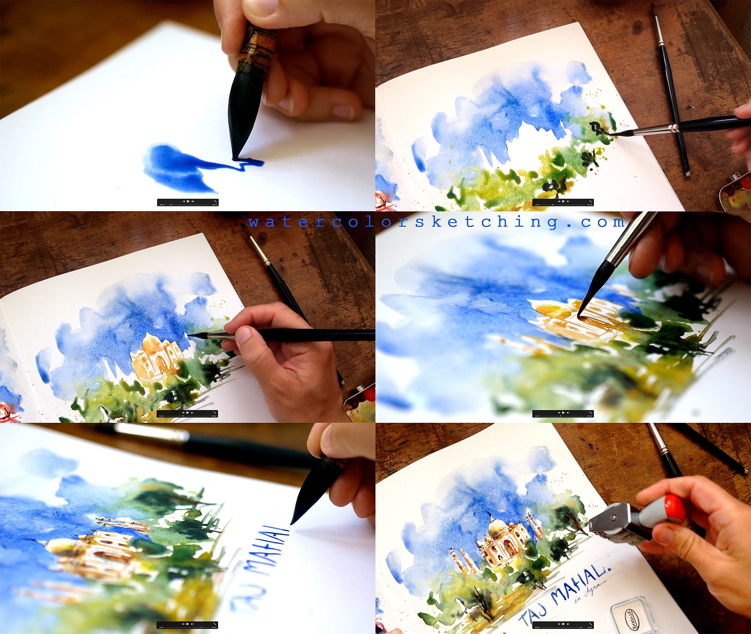 2500x2111 Video Taj Mahal Quick Sketch Watercolor Demo. ) Watercolor - Taj Mahal Watercolor